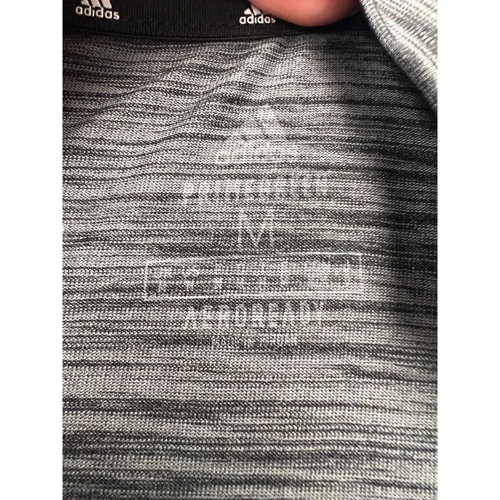 Adidas Primegreen Aeroready Tennis T Shirt Men M Heathered Gray Moisture Wicking - Picture 5 of 7